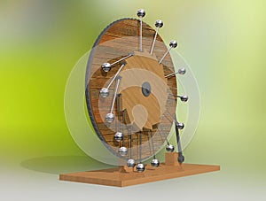 Perpetuum mobile. Leonardo da Vinci`s perpetual motion machine.