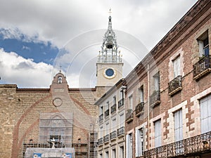 Perpignan Cathedral with the clock tower, France