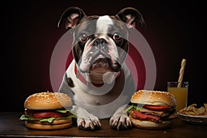 Perplexing Dog care hamburger. Generate AI