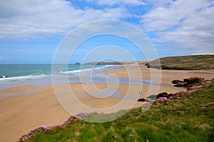 Perranporth North Cornwall England UK rich colours