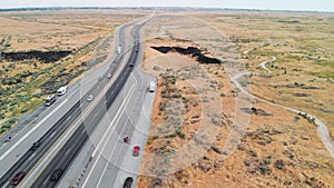 Perrine memorial bridge aerial view in Jerome, Idaho