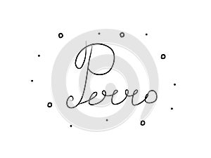 Perro phrase handwritten with a calligraphy brush. Dog in spanish. Modern brush calligraphy. Isolated word black photo