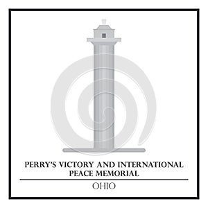 Perry's victory and international peace memorial. Vector illustration decorative design
