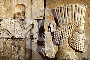 Persepolis is the capital of the ancient Achaemenid kingdom. sight of Iran. Ancient Persia. Bas-relief.