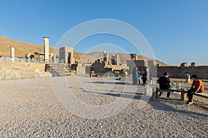 Ruins of Tachara or Palace of Darius in Persepolis