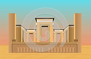 Persepolis, Persian city, Attraction of Shiraz in Iran, Fars Province, vector illustration