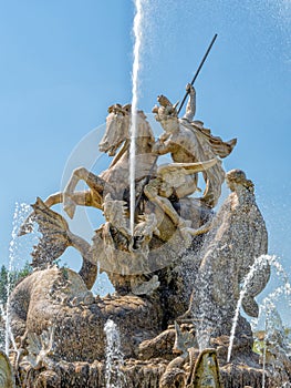 Perseus and Andromeda fountain at Witley Court, Worcestershire, England.