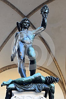 Perseus with the head of medusa by Benvenuto Cellini in Florence, Italy