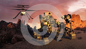 Perseverance - a planetary rover of the NASA Mars 2020 mission and Mars Helicopter, Ingenuity, the purpose of which is to explore photo