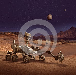 Perseverance rover exploring the surface of the Planet Mars photo