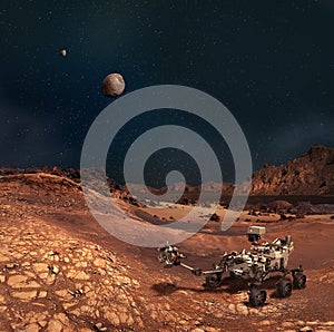 Perseverance rover on the surface of the Planet Mars