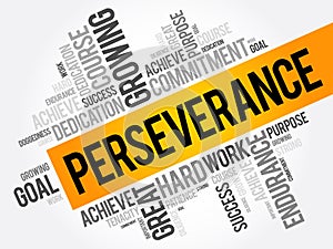 Perseverance word cloud collage, business concept background