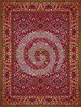 Persian Carpet Texture, abstract ornament. Round mandala pattern, Middle Eastern Traditional Carpet Fabric Texture. Turquoise milk