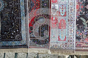 Persian carpets in market in Turkey