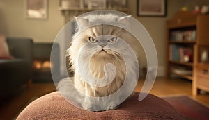 Persian cat with a classic grumpy expression