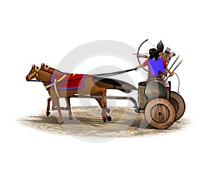 Persian chariot, 3d render, illustration