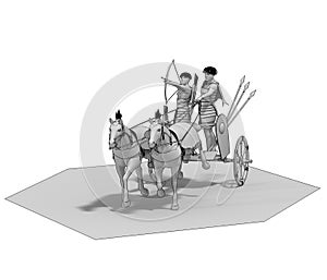 Persian chariot, 3d render, illustration