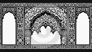 Persian Filigree and Arch Border Silhouette Ornament photo