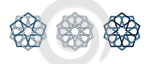 Persian geometric mosaic rosettes for Ramadan card