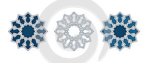 Persian geometric mosaic rosettes for Ramadan card