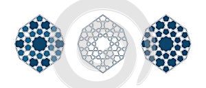 Persian geometric mosaic rosettes for Ramadan card