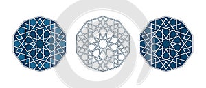 Persian geometric mosaic rosettes for Ramadan card