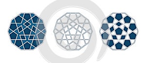 Persian geometric mosaic rosettes for Ramadan card