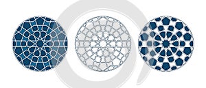 Persian geometric mosaic rosettes for Ramadan card