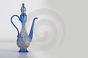 Persian Rosewater Bottle Container With Enameling Minakari De photo