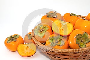 Persimmon fruit in the basket