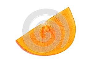 Persimmon fruit closeup on white