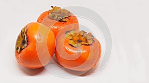 Persimmon fruit isolate on white background has clipping path