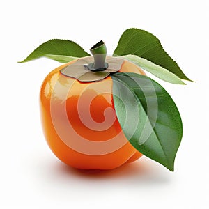 Persimmon fruits on a white background.