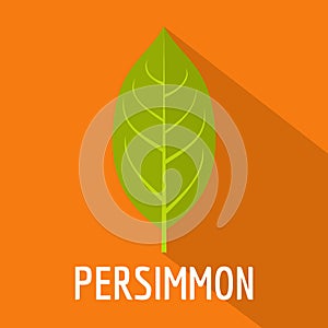 Persimmon leaf icon, flat style