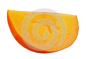 Persimmon slice isolated on white background. File contains clipping path. F