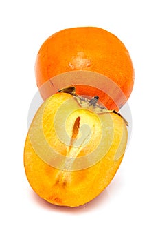 Persimon or sharon fruit isolated on a white background.