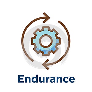 Persistence icon with image of extreme motivation & drive set on