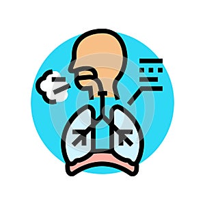 persistent hiccups disease symptom color icon vector illustration photo