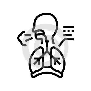 persistent hiccups disease symptom line icon vector illustration photo