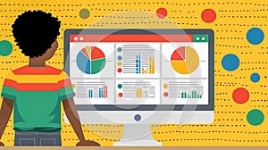 Person Analyzing Data on a Computer Screen