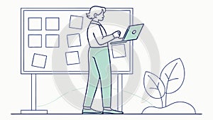 Person Analyzing Data on Laptop, Business Analytics, vector design Generative AI