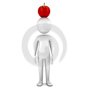 Person with apple on head