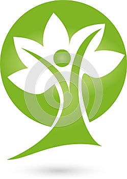 Person as a tree, naturopath and nature logo