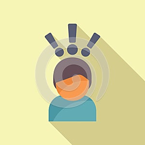 Person attention icon flat vector. Coping skills business