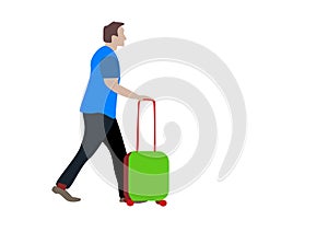 person with big suitcase