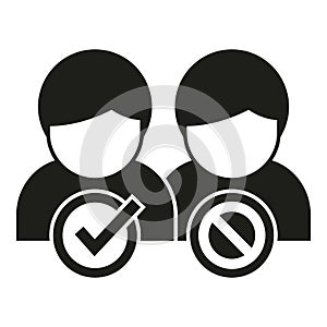 Person blacklist icon simple vector. Digital user