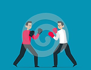 Person with boxing. Competition vector concept