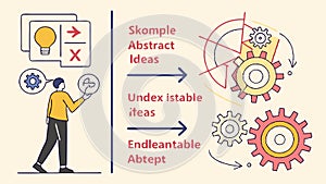 Person brainstorming abstract ideas, problem-solving, vector design Generative AI