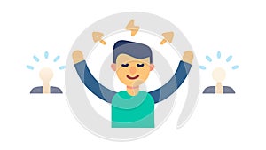 Person Brainstorming Ideas, Creative Thinking Mind, vector design Generative AI