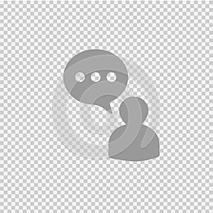 Person and bubble vector icon eps 10.